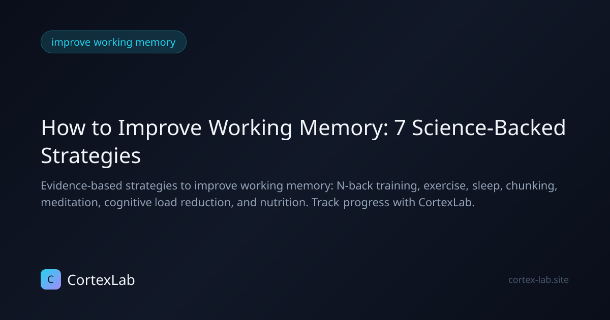 How to Improve Working Memory: 7 Science-Backed Strategies | CortexLab