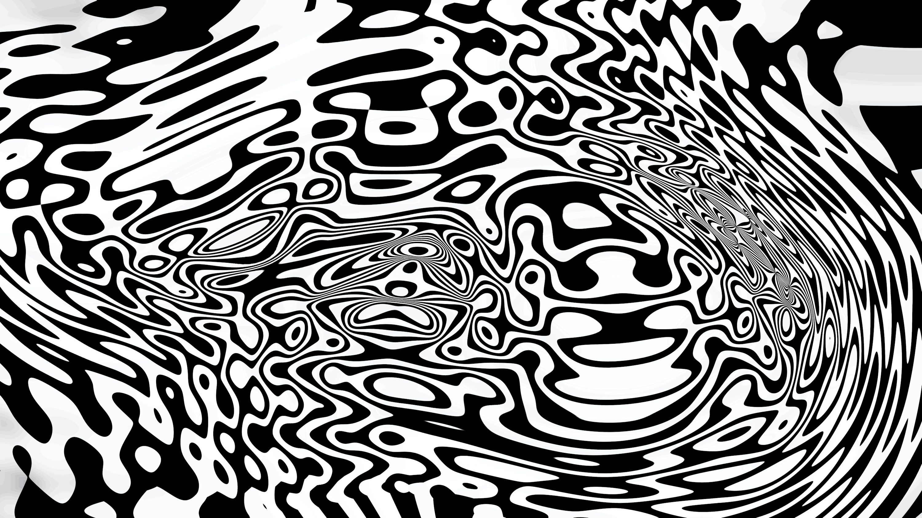 渦巻く抽象パターン — 過集中のトンネルビジョンを表現