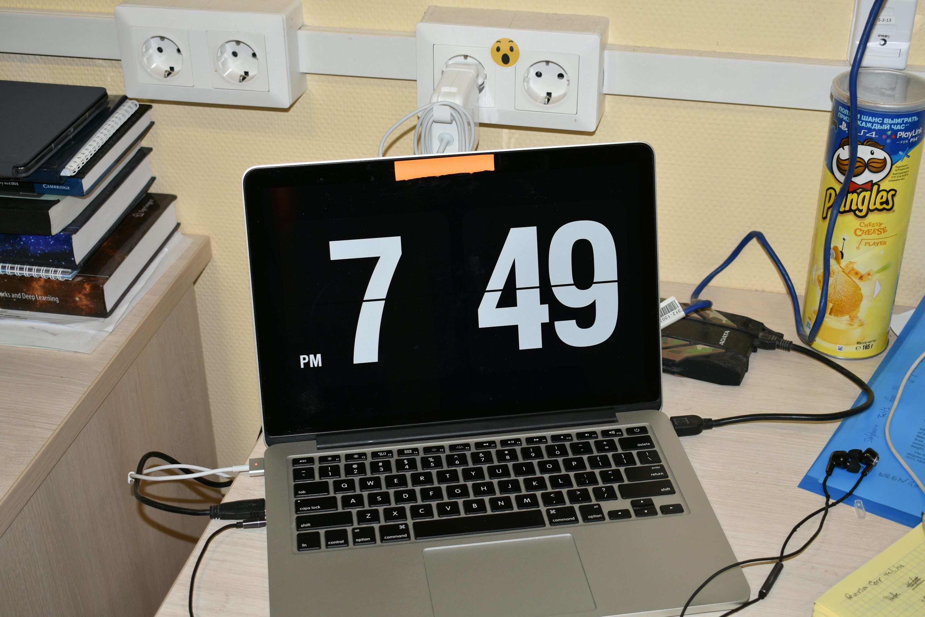 Cognitive test on laptop screen with timer
